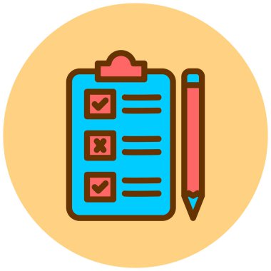 Kontrol listesi. Web simgesi basit illüstrasyon