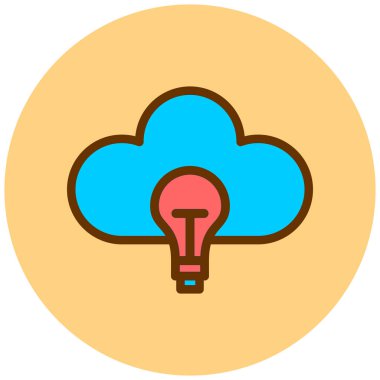 Eşsiz bulut. Web simgesi vektör illüstrasyonu