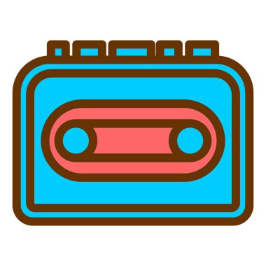 kaset teybi ikon vektör çizimi