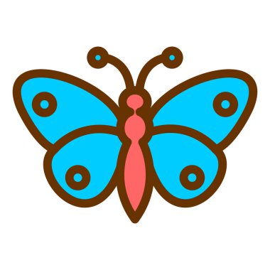 Kelebek. Web simgesi vektör illüstrasyonu