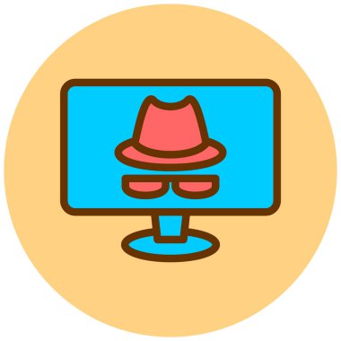 Hacker. Web simgesi basit illüstrasyon