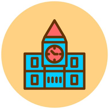 Bina. Web simgesi basit illüstrasyon