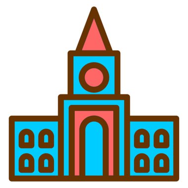 Bina. Web simgesi basit illüstrasyon