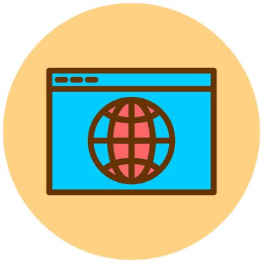 Tarayıcı. Web simgesi basit illüstrasyon
