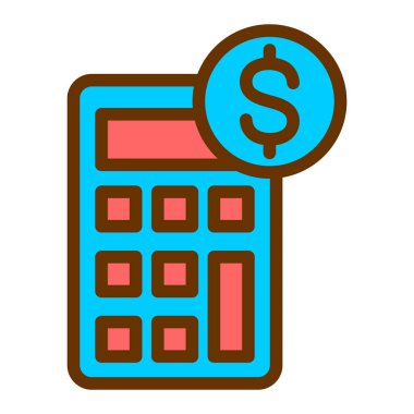 Dolar işareti vektör illüstrasyonlu hesap makinesi