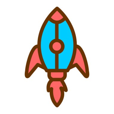 roket ikonu vektör illüstrasyonu