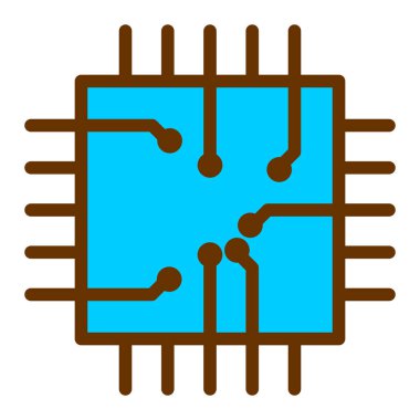 Cpu simge vektör illüstrasyonu