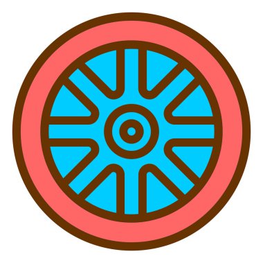 tekerlek vektör illüstrasyonu izole edilmiş simge