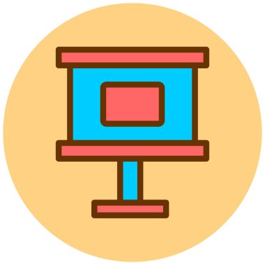 Sunum. Web simgesi basit illüstrasyon