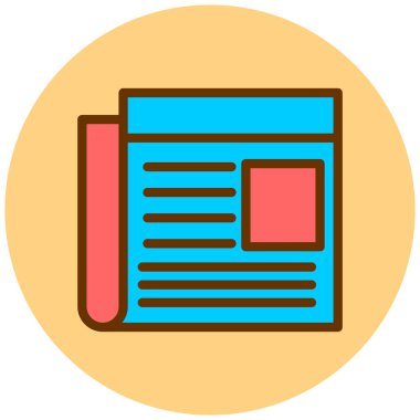 Gazete. Web simgesi basit illüstrasyon