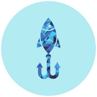 Roket. Web simgesi basit illüstrasyon