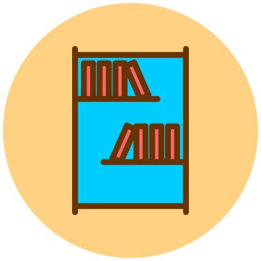 Kütüphane. Web simgesi basit illüstrasyon