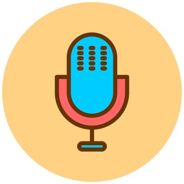 Mikrofon. Web simgesi basit tasarım