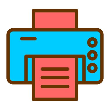 Yazıcı. Web simgesi basit illüstrasyon