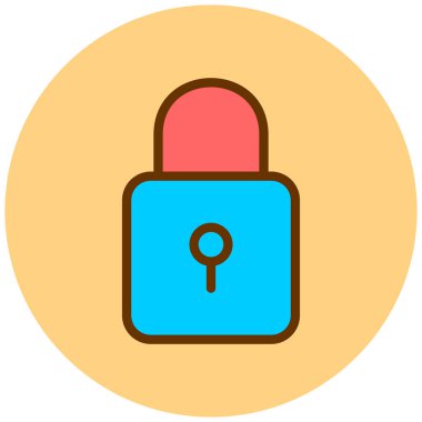 Kilit. Web simgesi basit illüstrasyon