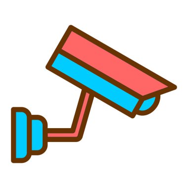 Güvenlik kamerası simgesi vektör illüstrasyonu