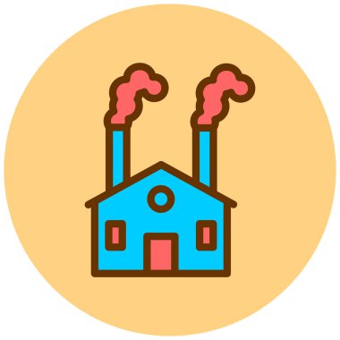 Fabrika. Web simgesi basit illüstrasyon