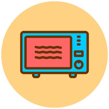 mikrodalga fırın düz vektör simgesi