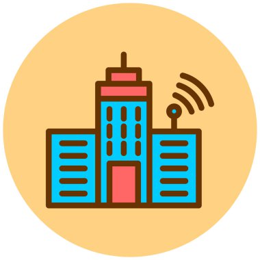 Otelde. Web simgesi basit illüstrasyon