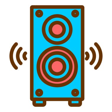 Konuşmacı simgesi. Web için ses hoparlörleri vektör simgelerinin düz çizimi