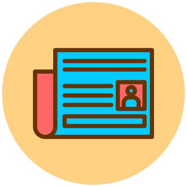 Gazete ikonu. Basit resimleme