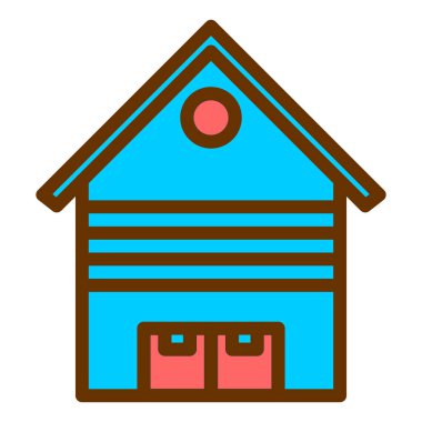 Depo. Web simgesi basit illüstrasyon