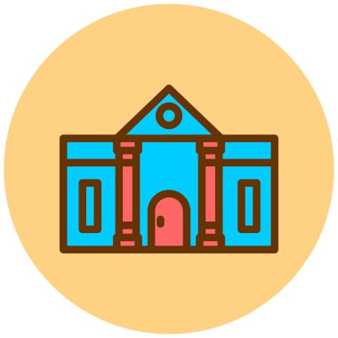 Üniversite. Web simgesi basit illüstrasyon