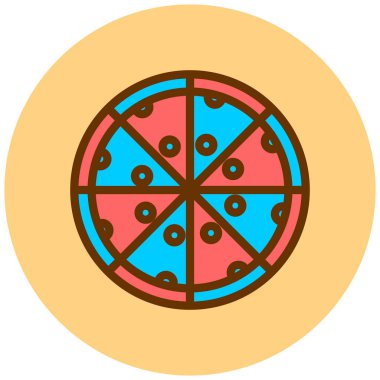 pizza. Web simgesi basit illüstrasyon