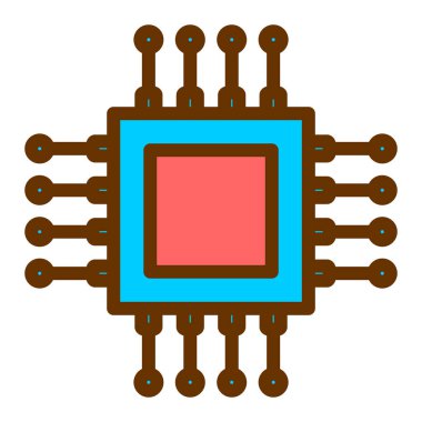 İşlemci. Web simgesi basit illüstrasyon