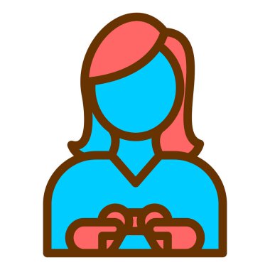 Kadın. Web simgesi basit illüstrasyon