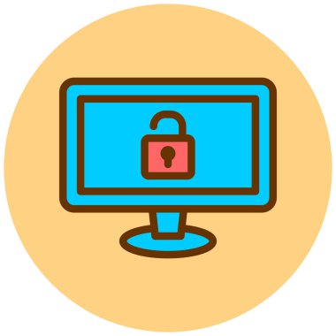 Güvenlik. Web simgesi basit illüstrasyon