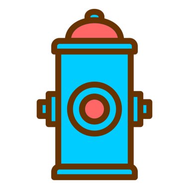 Yangın musluğu simgesi. Web için gaz söndürücü vektör simgelerinin özet çizimi