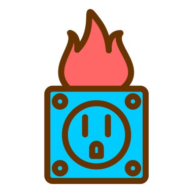 Yangın söndürme ikonu. Web için gaz ısıtıcı vektör simgelerinin özet çizimi