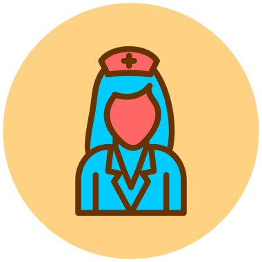 Hemşire hanım. Web simgesi basit illüstrasyon