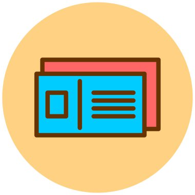 Bilet. Web simgesi basit illüstrasyon