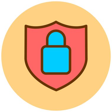 Kalkan. Web simgesi basit illüstrasyon