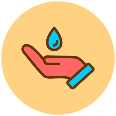 el ele tutuşan su damlası simgesi