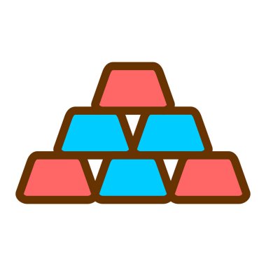 Beyaz arkaplanda altın külçeleri simgesi. vektör illüstrasyonu