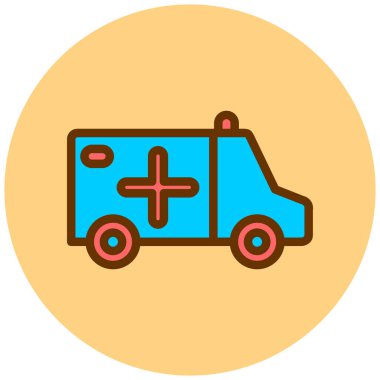 Ambulans. Web simgesi basit tasarım