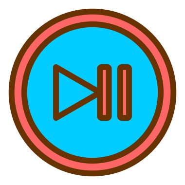 çalma düğmesi simgesi, vektör illüstrasyonu