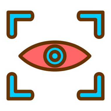 Göz vektörü simgesi, basit ve kabartmalı katı çizim