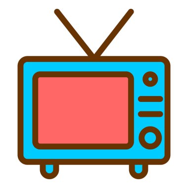 Televizyon. Web simgesi basit illüstrasyon