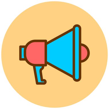 Megafon. Web simgesi basit illüstrasyon