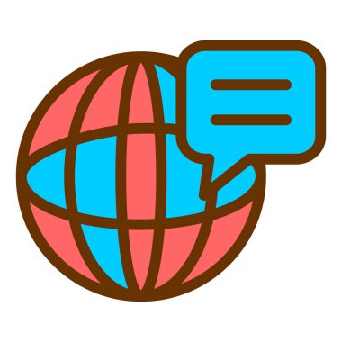 Konuş. Web simgesi basit illüstrasyon