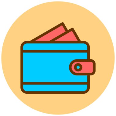 Cüzdan. Web simgesi basit tasarım