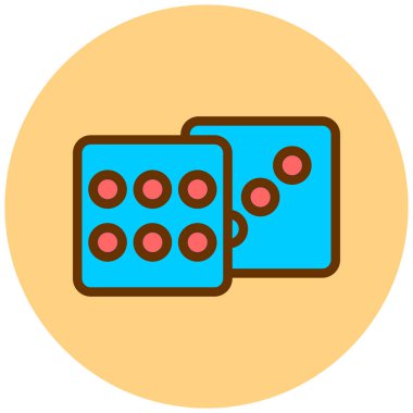 Zar düz vektör simgesi