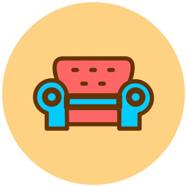 Kanepe. Web simgesi basit illüstrasyon