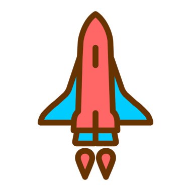 Roket. Web simgesi basit illüstrasyon