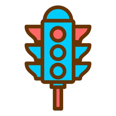 Kolayca düzenleyebilen trafik ışığı vektör simgesi
