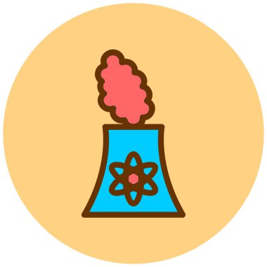 Nükleer Santral. Vektör illüstrasyonu